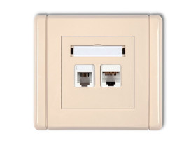 FLEXI Gniazdo telefoniczne 1xRJ11 + komputerowe pojedyncze 1xRJ45 kat.5e 8-stykowe beznarzędziowe beżowy 1FGTK KARLIK