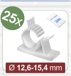 Quadrios 24CA447 Podstawa montażowa samoprzylepny 24CA447 Zakres średnicy wiązki 12.6 do 15.4 mm biały 25 szt.