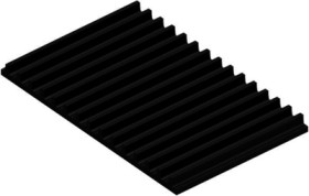Extruded heatsink, (L x W x H) 100 x 159 x 10 mm, 3.6 to 1.7 K/W, black anodized, 10019009