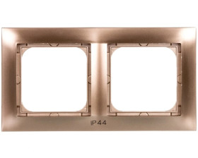 IMPRESJA Ramka podwójna do łączników IP44 złoty metalik RH-2Y/28
