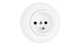 Gniazdo Pojedyncze Podtynkowe Z Ramką 2P+Z 16A Biały Połysk Loftica