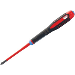 Bahco BE-8810SL ERGO™ Slim VDE Insulated Pozidriv Screwdriver PZ1 x 80mm