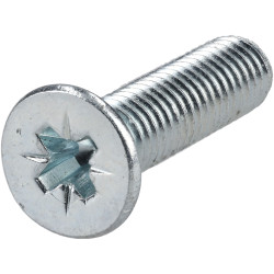 R-TECH 337082 Pozi Countersunk Machine Screws BZP M5 20mm - Pack Of 100