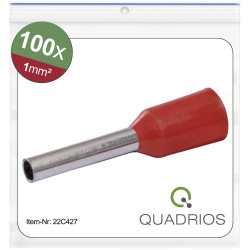 Quadrios 22C427 Ferrule 1mm&#xB2; Set Red Partially Insulated DIN Colours