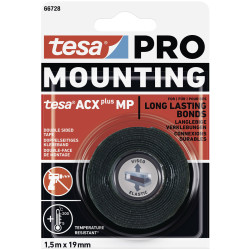 tesa 66728-00000-00 Mounting PRO ACX&#x2B; Tape 1.5m x 19mm Black 1pc