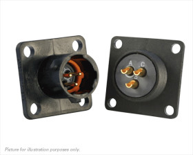 Złącze wielostykowe przemysłowe 3-pinowe Montaż na kołnierzu Wtyczka Souriau Sunbank by Eaton