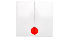 B.Kwadrat Klawisz Podwójny Z Czerwoną Soczewką Białe 5316278999