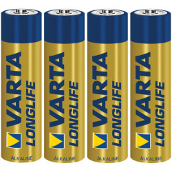 Varta 4103101414 Longlife Alkaline AAA 1.5V Battery Pack of 4