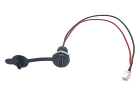 GNIAZDO USB TYP C DO OBUDOWY Z OSŁONĄ PYŁOSZCZELNĄ 2 PRZEWODY