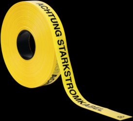 Warning tape, text: &quot;Achtung Starkstromkabel&quot;, (L x W) 250 m x 40 mm, PE, 905-55110