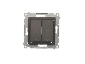 SIMON 54 Wyłącznik żaluzjowy podwójny szybkozłącza w komplecie z pierścieniem dekoracyjnym brąz mat DZW2.01/46 KONTAKT SIMON