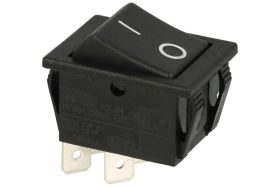 Przełącznik; klawiszowy (kołyskowy); C1350ALBB01; ON-OFF; 2 tory; czarny; bez podświetlenia; bistabilny; konektory 6,3x0,8mm; 22