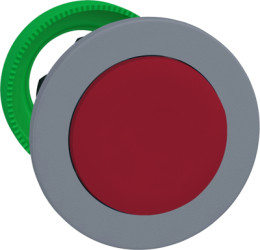 Pushbutton, unlabeled, unlit, groping, waistband round, red, front ring light gray, mounting Ø 30.5 mm, ZB5FL4C0