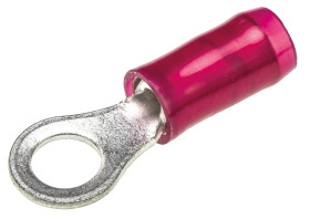 Zacisk oczkowy rozmiar przewodu 1.65mm² Ø , M4 izolowany średnica wew 4.34mm Czerwony TE Connectivity