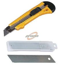 NÓŻ ŁAMANY 18mm WZMOCNIONY + 5 SZT ZAPASOWYCH OSTRZY