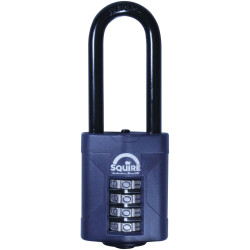 Squire CP50/2.5 Combi Padlock 4-Wheel 50mm Extra Long Shackle 63.5mm