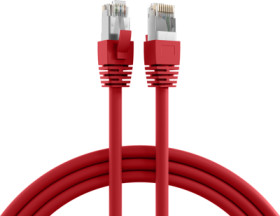 Patch cable, RJ45 plug, straight to RJ45 plug, straight, Cat 8.1, S/FTP, LSZH, 0.5 m, red, K5528RT.0,5