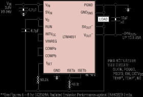 EN55022B Compliant 58V, 24W Inverting-Output DC/DC μModule Regulator