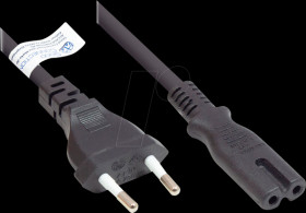 P0370-S018 Euro plug type C to C7 , black, 0.75 mm², 1.8 m