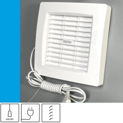 Wentylator domowy Atol 120A przewód z wtyczką, automatyczna żaluzja, fi 120 mm, kolor biały