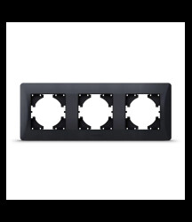Ramka 3 gang horizontal black graphite VIDEX BINERA