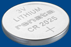 Lithium-button cell, CR2025, 3 V, 165 mAh, CR2025 MFR CU