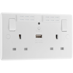 BG 822UWR White Nexus Double Switched 13A Power Socket - Wifi Extender &#x2B; USB