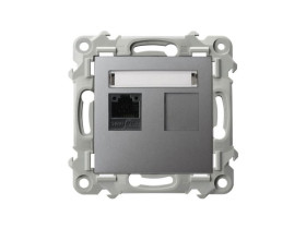 SZAFIR Gniazdo komputerowe pojedyncze kat. 5e MMC szary mat GPK-1Z/K/m/70 OSPEL