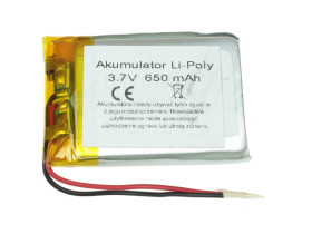 Akumulator Li-Poly 650mAh 3,7V