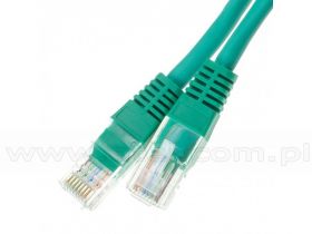 Patchcord UTP, kat5e, 0,5m, zielony