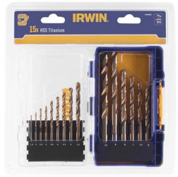 IW3038501 Irwin Zestaw 15 wierteł HSS TiN w kasecie
