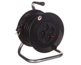 Przedłużacz bębnowy 25m 4 gniazda IP20 czarny 811104