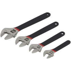Sealey AK9935 Adjustable Wrench Set 4pc Ni-Fe Finish