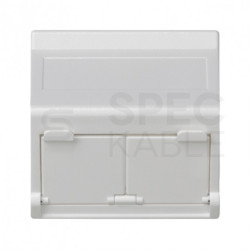 KONTAKT-SIMON Płytka teleinformatyczna K45 45x45mm podwójna skośna z osłonami czysta biel