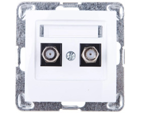 IMPRESJA Gniazdo antenowe podwójne typu F białe GPA-2YF/m/00