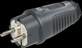Rubber plug Taurus2, type F - CEE 7/4, anthracite/black