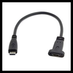 Przedłużacz USB typu C z mocowaniem panelowym, długość 30cm