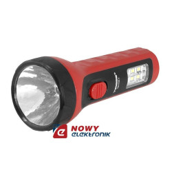 Latarka ręczna 1+6LED TS1138-1 230V z akumulator. mix kolor