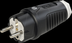 Rubber plug Taurus2, type EF - CEE 7/7, black/white