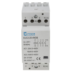 Stycznik 24 V AC Europa styki: 4 4 kW 25 A 4NO Śruba EUC2-25-4NOB