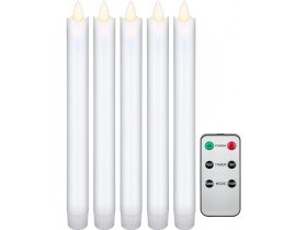 Zestaw 5 białych świec LED z prawdziwego wosku, w...
