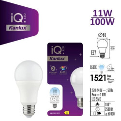 Żarówka LED E27 IQ-LED A60 11W-CW 1521lm 6500K barwa zimna 3 lata Gwarancji 36681