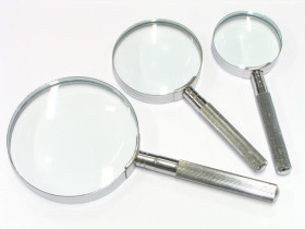 Lupa klasyczna metalowa 90mm 2x