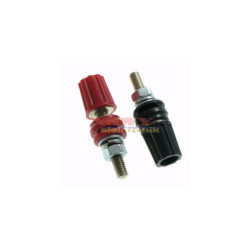 Zacisk labolatoryjny 40A M6 ABS 6mm czarny czerwonygniazdo z izola