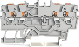 4-wire feed-through terminal, spring-clamp connection, 0.14-1.5 mm², 1 pole, 13.5 A, 8 kV, gray, 2200-1401