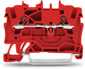2-wire feed-through terminal, spring-clamp connection, 0.25-2.5 mm², 1 pole, 18 A, 8 kV, red, 2001-1203