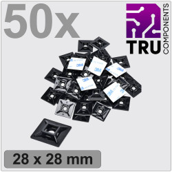 TruComponents 41224 Cable mount Adhesive/Scr fixing 4x thread Blk 50pcs