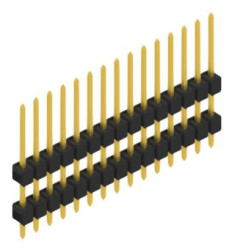 Pin header, 15 pole, pitch 2.54 mm, straight, black, 10050965