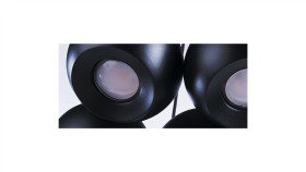 Lampa Sufitowa Kanti Czarna, Ruchome Szklane Reflektorki K-8107 Kaja Lighting