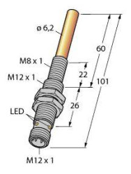Turck Czujnik pola magnetycznego PNP NIMFE-EM12/6,2L101-UP6X-H1141/S1182